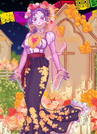 full body + complex bg + custom design + prop