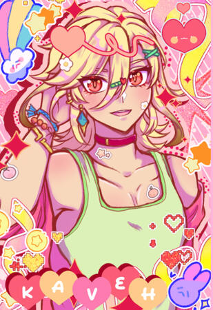 half body + complex bg + custom design + props