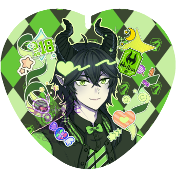 BUST + custom stickers + complex bg