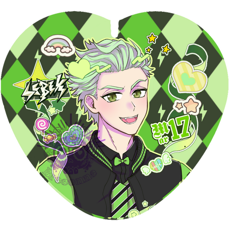 BUST + custom stickers + complex bg